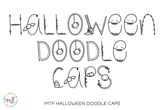 Halloween Doodle Caps Font for Spooky Creations